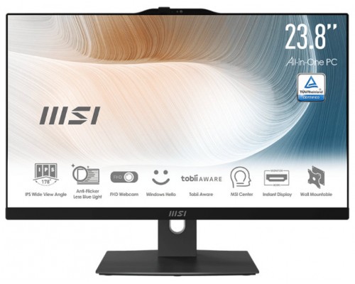 MSI Modern AM242P 12M Intel® Core™ i5 i5-1235U 60,5 cm (23.8") 1920 x 1080 Pixeles PC todo en uno 16 GB DDR4-SDRAM 512 GB SSD Wi-Fi 6E (802.11ax) Negro (Espera 4 dias)