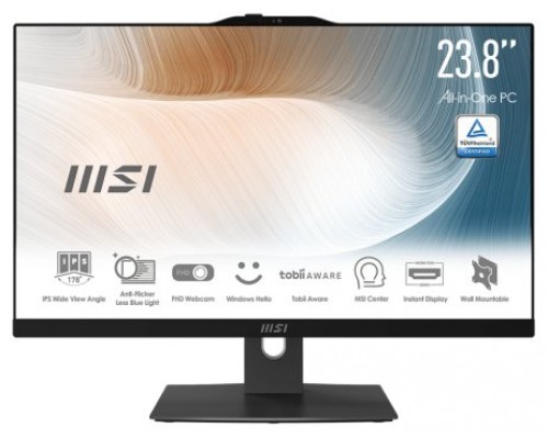 MSI AIO MODERN AM242TP 12M-823ES. 23.8" (60CM). PLANO. IPS. TACTIL. I5-1235U. DDR4 SDRAM 16GB (8GB*2). 512 GB PCIE SSD. SIN S.O. NEGRO (Espera 4 dias)