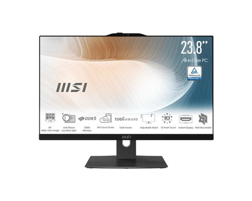 MSI AIO MODERN AM242P 1M-1499ES. 23.8" IPS LED FHD. UMA. SO-DIMM DDR5 16GB (8GB*2). 512GB. W11 HOME. NEGRO (Espera 4 dias)