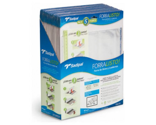 BLISTER 5 FUNDAS DE FORRO CON 2 SOLAPAS AJUSTABLES 28 CM SADIPAL 02207 (Espera 4 dias)