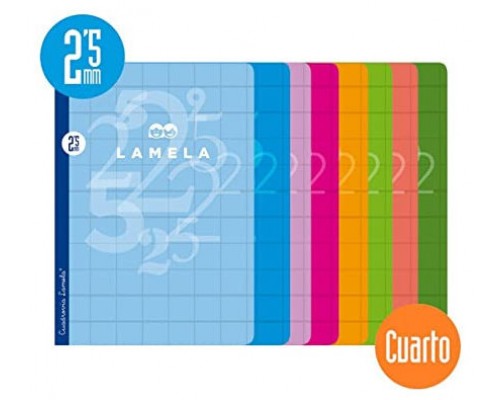 LIBRETA CUARTO 50 HOJAS RAYADO 2,5 MM-COLORES SURTIDOS LAMELA 06C002 (MIN10) (Espera 4 dias)