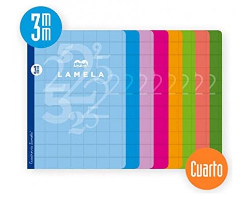 LIBRETA CUARTO 50 HOJAS RAYADO 3 MM-COLORES SURTIDOS LAMELA 06C003 (MIN10) (Espera 4 dias)