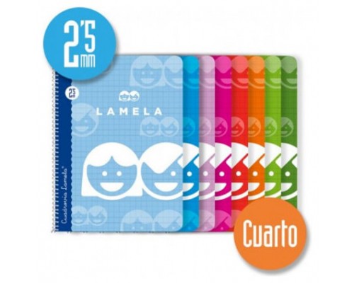 CUADERNO BASICO FORMATO 4º 40 HOJAS RAYADO 2,5 MM SURTIDOS LAMELA 07002 (MIN10) (Espera 4 dias)