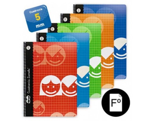 CUADERNO BASICO FORMATO FOLIO 80 HOJAS RAYADO 5 MM SURTIDOS LAMELA 07F005 (MIN10) (Espera 4 dias)