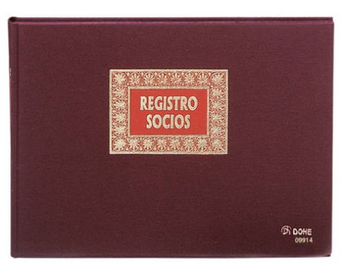 LIBRO DE REGISTROS REGISTRO SOCIOS FOLIO APAISADO 100 HOJAS NUMERADAS DOHE 09914 (Espera 4 dias)