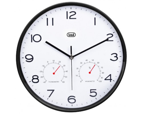 RELOJ PARED TREVI OM 3510 T 30CM WALL CLOCK+TERM.+HYGROM. BLACK