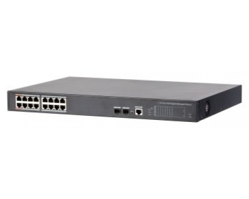 DAHUA - DH-PFS4218-16GT-240 - SWITCH POE 16 PUERTOS GIGABIT + 2 SFP UPLINK GIGABIT 240W 802.3AT MANEJABLE LAYER 2 (Espera 4 dias)