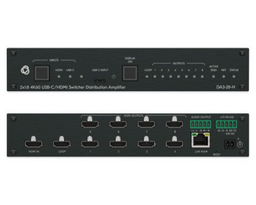 KRAMER AVSM 2X1:8 4K60 USB-C/HDMI SWITCHER DISTRIBUTION AMPLIFIER- DA3-28-H (10-00002890) (Espera 4 dias)-105657 KRAMER AVSM 2X1:8 4K60 USB-C/HDMI SWITCHER DISTRIBUTION AMPLIFIER- DA3-28-H (10-00002890) (Espera 4 dias)