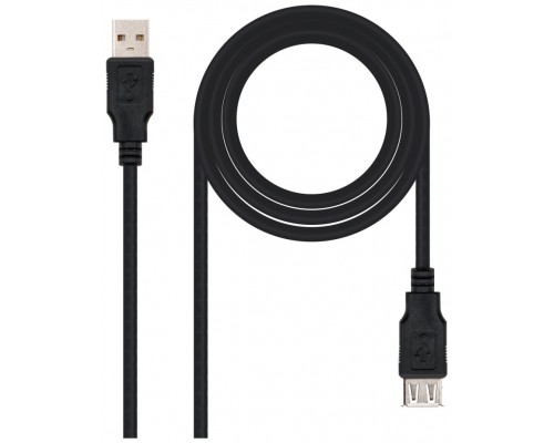 CABLE USB 2.0 TIPO A/M-A/H 1.8M NEGRO NANOCABLE (Espera 4 dias)