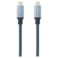 CABLE USB 3.1 GEN2 10Gbps 5A 4K/60Hz, USB-C/M USB-C/M 1.5 M GRIS/NEGRO NANOCABLE (Espera 4 dias)