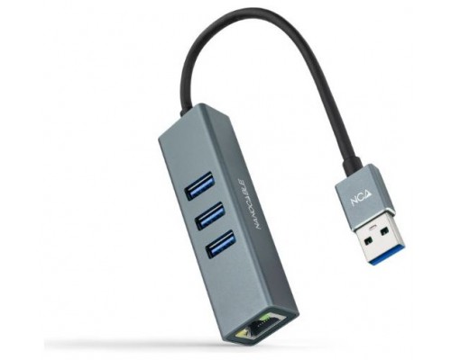 CONVERSOR USB 3.0 ETHERNET GB+3xUSB3.0 GRIS 15 CM