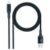 CABLE LIGHTNING A USB A/M  NEGRO MALLADO  1 M