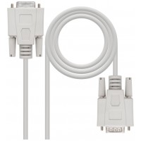 Cable Serie Modem, DB9/M-DB9/H, Beige, 3.0 m