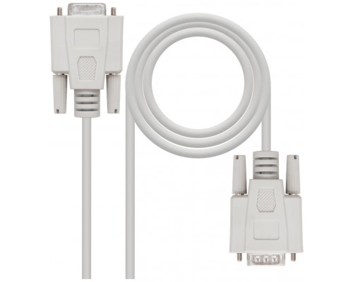 Cable Serie Modem, DB9/M-DB9/H, Beige, 3.0 m