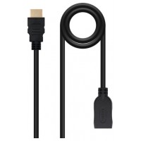 Nanocable - Cable HDMI 2.0 Prolongador A/M-A/H - Negro