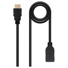 Nanocable - Cable HDMI 2.0 Prolongador A/M-A/H - Negro