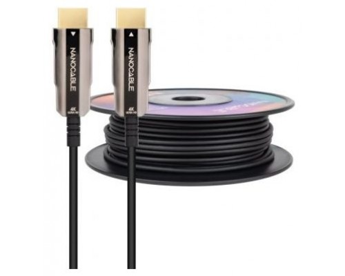 NANOCABLE CABLE HDMI V2.0 AOC 4K@60HZ 18Gbps NEGRO 100 M (Espera 4 dias)