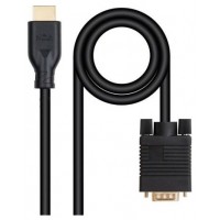 NANOCABLE CABLE CONVERSOR VGA/M A HDMI/M, NEGRO, 1,8M-2593 NANOCABLE CABLE CONVERSOR VGA/M A HDMI/M, NEGRO, 1,8M