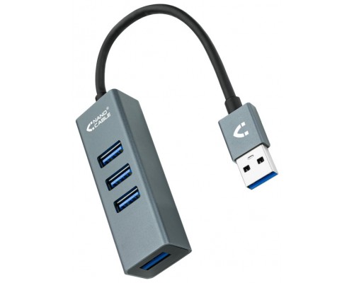 HUB USB NANOCABLE 4 USB 3.0. USB-A/M-USB 3.0/H GRIS 10