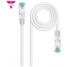 CABLE DE RED LATIGUILLO 600MHZ LSZH SFTP PIMF CAT7 AWG26 0.25 M BLANCO NANOCABLE (Espera 4 dias)