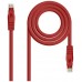 CABLE DE RED LATIGUILLO RJ45 UTP CAT6A AWG24 0.5 M ROJO NANOCABLE (Espera 4 dias)