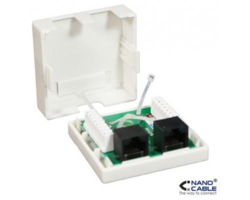 2 x RJ-45, Cat5e, Blanco
