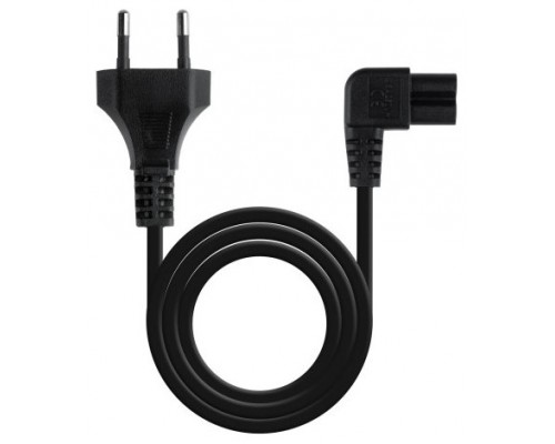 CABLE ALIMENTACION CEE7/16/M-C7/H(ACODADO) 1.8M NEGRO