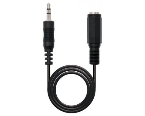 Nanocable Cable Audio, Jack 3.5/M-H, Negro, 3 M