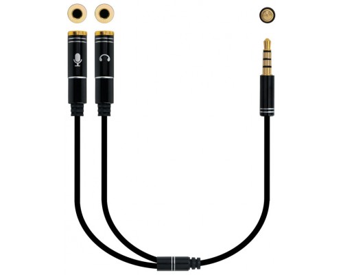 CABLE ADAPTADOR AUDIO JACK 3.5/M JACK 3.5/H 30CM NANOCABLE (Espera 4 dias)