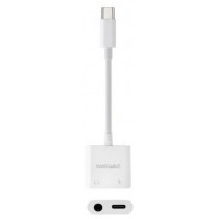 NANOCABLE CABLE ADAPTADOR USB-C A JACK+USB-C/H PD 60W,BLANCO-2592 NANOCABLE CABLE ADAPTADOR USB-C A JACK+USB-C/H PD 60W,BLANCO