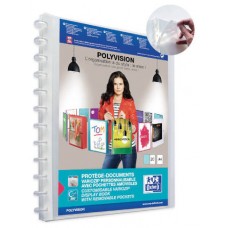 CARPETA DE FUNDAS INTERCAMBIABLES PERSONALIZABLES POLYVISION A4+ 20 FUNDAS COLOR TRANSPARENTE OXFORD 100205600 (MIN10) (Espera 4 dias)