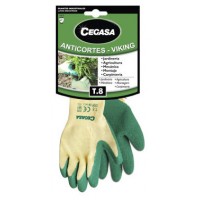 GUANTES DE TRABAJO ANTICORTES VIKING ALGODÓN/LATEX VERDE T8-MEDIANA M CEGASA 100540 (Espera 4 dias)