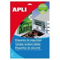 PAQUETE 10 HOJAS A4 ETIQUETAS DE SEGURIDAD POLIESTER PLATA 45,7 X 21,2MM APLI 11272 (Espera 4 dias)-1055 PAQUETE 10 HOJAS A4 ETIQUETAS DE SEGURIDAD POLIESTER PLATA 45,7 X 21,2MM APLI 11272 (Espera 4 dias)