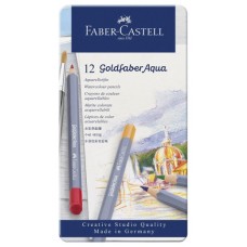 ESTUCHE DE METAL CON 12 LÁPICES DE COLORES ACUARELABLES GOLDFABER. FABER CASTELL 114612 (Espera 4 dias)