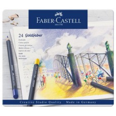 ESTUCHE DE METAL CON 24 LÁPICES DE COLORES GOLDFABER. FABER CASTELL 114724 (Espera 4 dias)