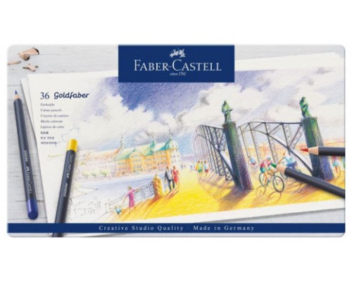 ESTUCHE DE METAL CON 36 LÁPICES DE COLORES GOLDFABER. FABER CASTELL 114736 (Espera 4 dias)