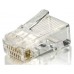 KIT 100 CONECTORES RJ45 EQUIP CATEGORIA 6 CON GUIA