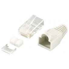 KIT 100 CONECTORES RJ45 CATEGORIA 6 CON CAPUCHON Y