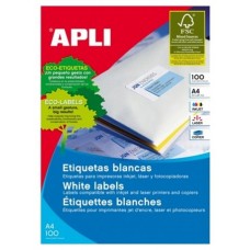 CAJA 100 HOJAS ETIQUETA BLANCA ILC 38X21.2 1283 APLI (Espera 4 dias)