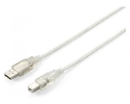 CABLE USB-A  2.0 EQUIP TIPO A - B   TRANSPARENTE 5M