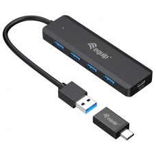 EQUIP HUB USB  LIFE A 4 PUERTOS USB 3.2 INCLUYE ADAPTADOR USB-C