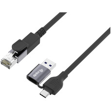 EQUIP Cable 2 en 1 USB-C + A a RJ45 Gigabit Ethernet, 5.0 m-25910 EQUIP Cable 2 en 1 USB-C + A a RJ45 Gigabit Ethernet, 5.0 m