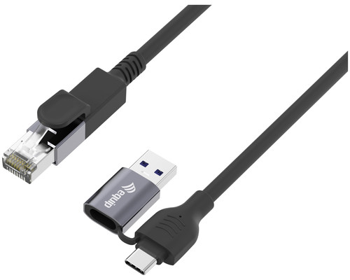 EQUIP Cable 2 en 1 USB-C + A a RJ45 Gigabit Ethernet, 5.0 m-25910 EQUIP Cable 2 en 1 USB-C + A a RJ45 Gigabit Ethernet, 5.0 m
