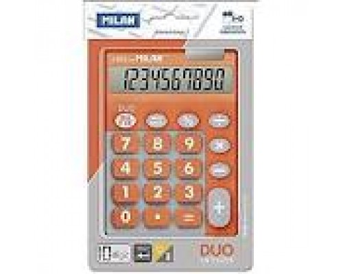 MILAN CALCULADORA DUO 10 DIGITOS DUAL BLISTER NARANJA