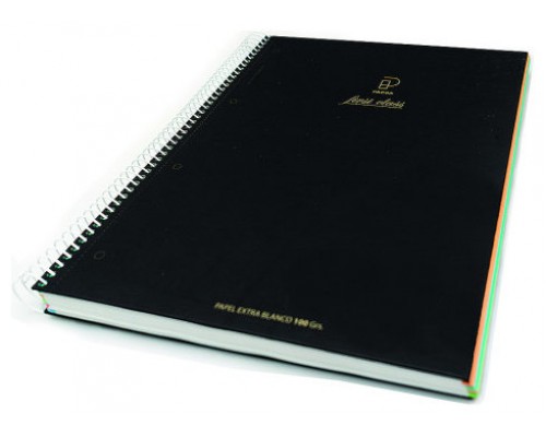 CUADERNO FIRST CLASS A4 TAPA NEGRA FORRADA MICROPERFORADO 120H 100GR 4 TALADROS 5X5 BANDA 5 COLORES PACSA 16029 (MIN4) (Espera 4 dias)