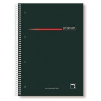 CUADERNO SERIE PREMIUM TAPA EXTRA DURA 70 GRS. A-4 (210X297MM.) MICROPERFORADO 160 HOJAS CUADRÍCULA 5X5 + GRECA NEGRO PACSA 16396 (MIN4) (Espera 4 dias)