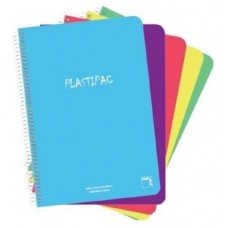 CUADERNO SERIE PLASTIPAC 90 GRS. TAPA POLIPROPILENO FOLIO (215X310MM.) 80 HOJAS CUADRÍCULA 5X5 CON MARGEN SURTIDO PACSA 16468 (MIN5) (Espera 4 dias)