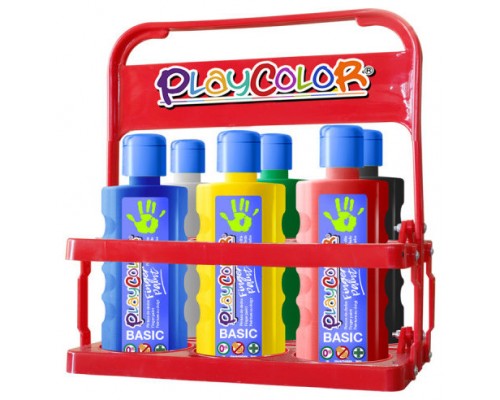 FINGER PAINT BASIC PARA 6 BOTELLAS 500ML. BASKET 6 COLORES PLAYCOLOR 17791 (Espera 4 dias)