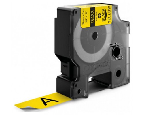 DYMO RHINO Cinta ID1-19 Negro/amarillo vinilo