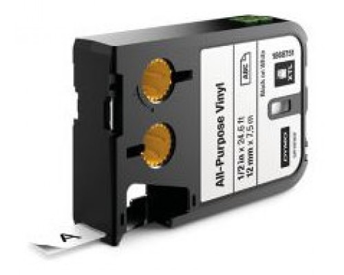 DYMO Cinta XTL 1/2" (12 mm) All-Purpose Negro/blanco Vinilo